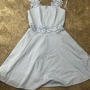 Ted Baker Light Blue A-line Dress with Lace
